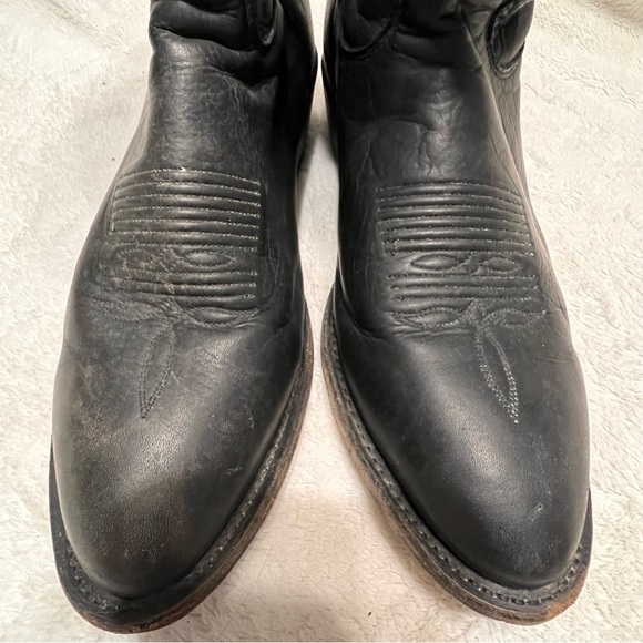 TONY LAMA Black Embroidered Cow Boy Cowboy Boots 10D 10 main image 16